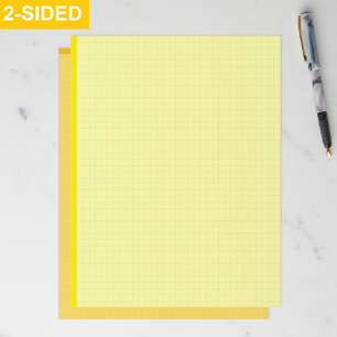 Blank Aesthetic Yellow Graph Papers (Grid Squared) Custom Letterhead