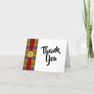 Blank African Kente K84 Thank You Note Card
