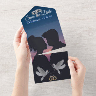 Blank All in one wedding invitation