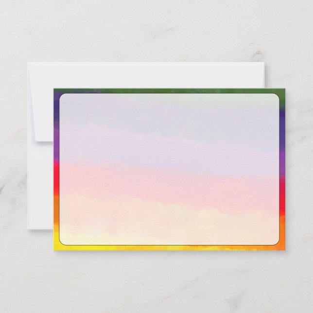 Blank All Occasion Bordered Watercolor Card (Front)