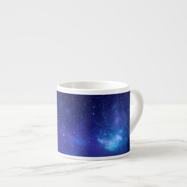 Blank Aqua Blue Celestial Galactic Centre Photo Espresso Cup (Front Right)