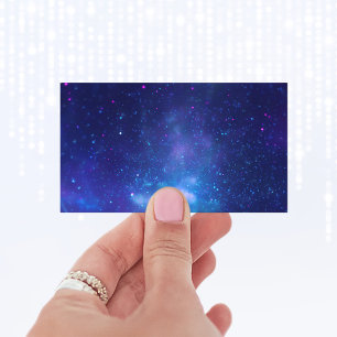 Blank Aqua Blue Galactic Centre Celestial Photo Business Card