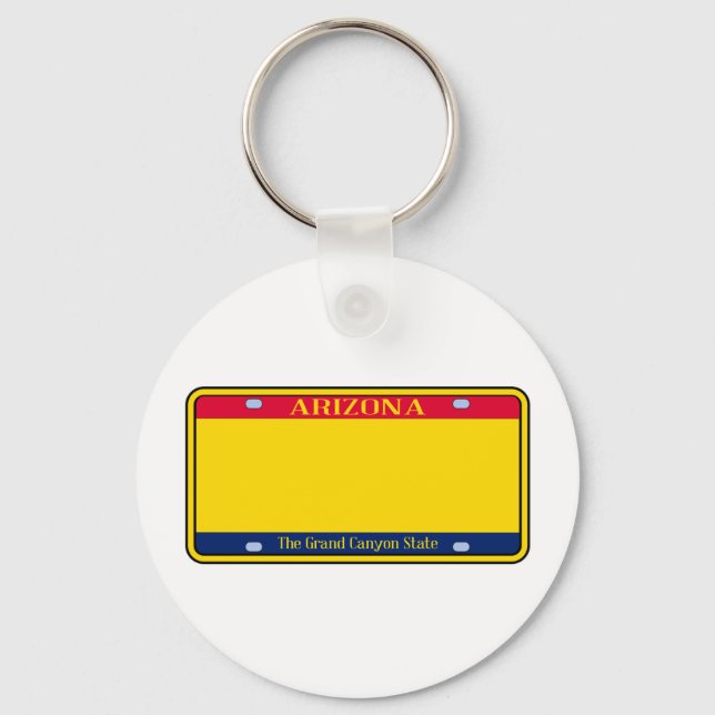 Blank Arizona State License Plate Key Ring (Front)