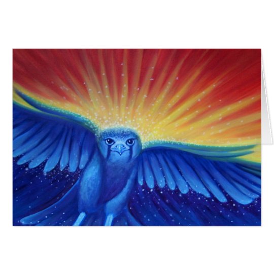 Blank Art greeting card, original art hawk Card