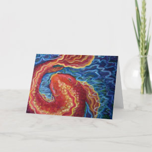 Blank Art greeting card original art koi fish