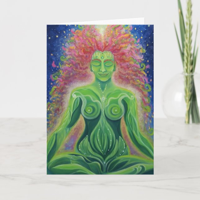 Blank Art greeting card, original art meditation Card (Front)