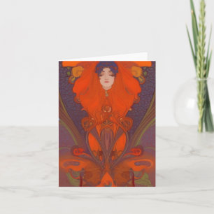 Blank art nouveau 9 greeting card
