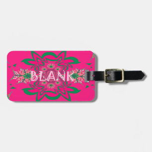 Blank Baby Vivid Pink Floral Purple Shade Monogram Luggage Tag