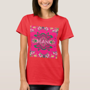 Blank Baby Vivid Pink Floral Purple Shade Monogram T-Shirt