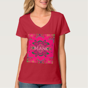 Blank baby vivid pink floral purple shade monogram T-Shirt