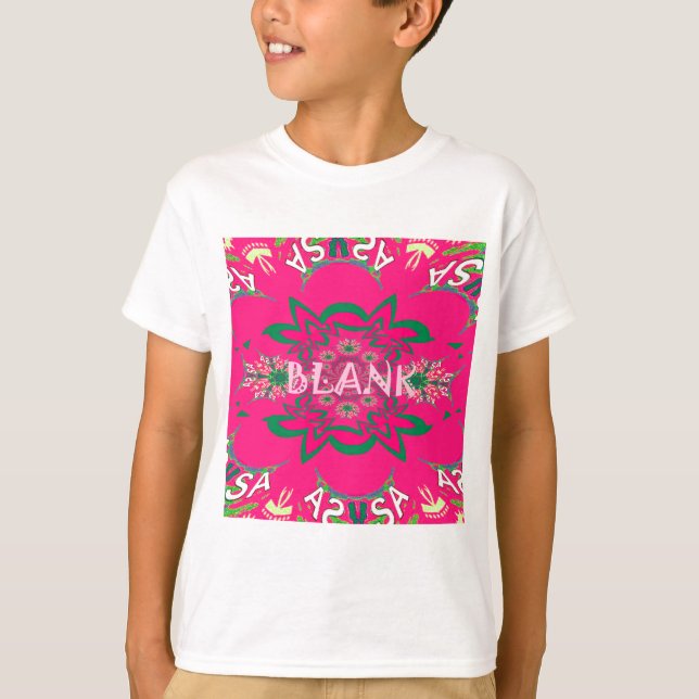 Blank Baby Vivid Pink Floral Purple Shade Monogram T-Shirt (Front)