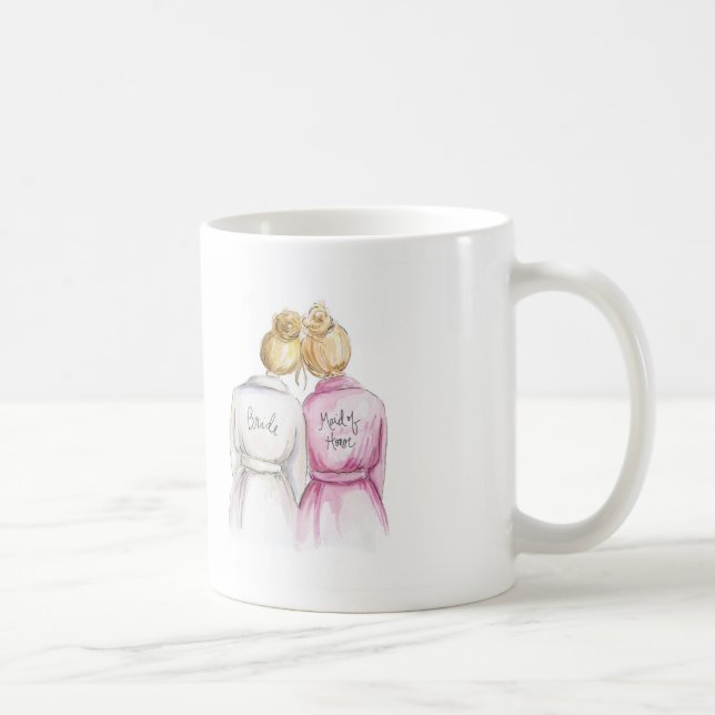 BLANK BACK Mug Blonde Bun Bride Bl Bun Maid (Right)
