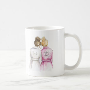 Blank Back Mug Brunette Bride Blonde Maid of H
