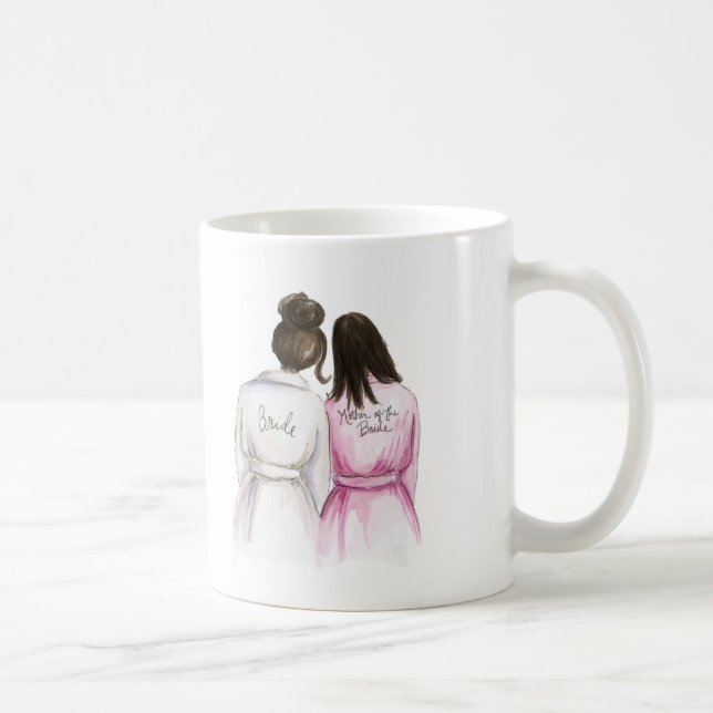 Blank Back Mug Dark Brunette Bride Dk Br Mother (Right)