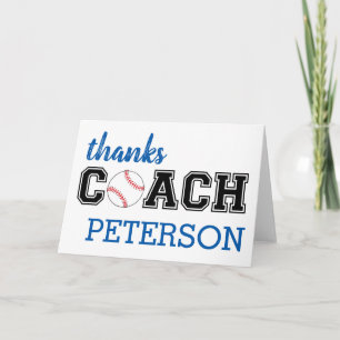 Blank baseball coach you card - 2018 season