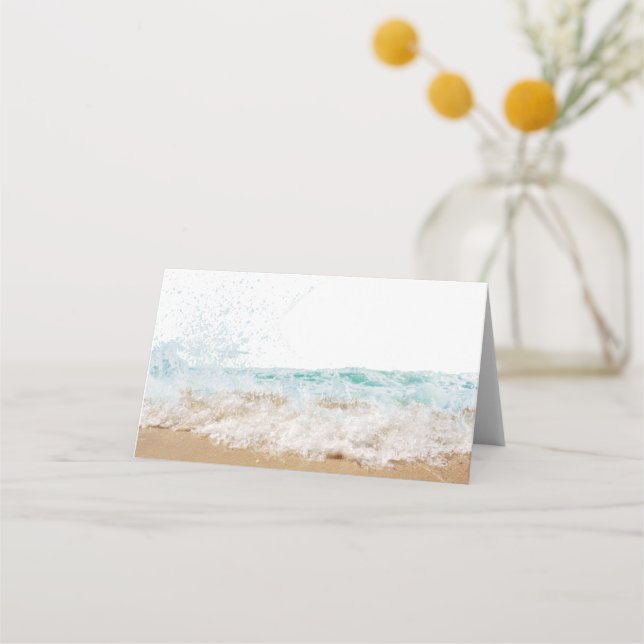 Blank Beach Wedding Theme  Place Card (Front)