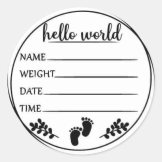 Blank Birth Stats  Classic Round Sticker