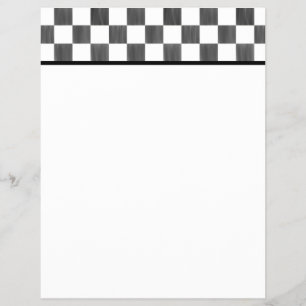 Blank Black and White Chequerboard Letterhead Flyer