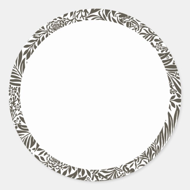 Blank black and white floral Label (Front)