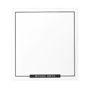 Blank Black and White with Custom Name Notepad