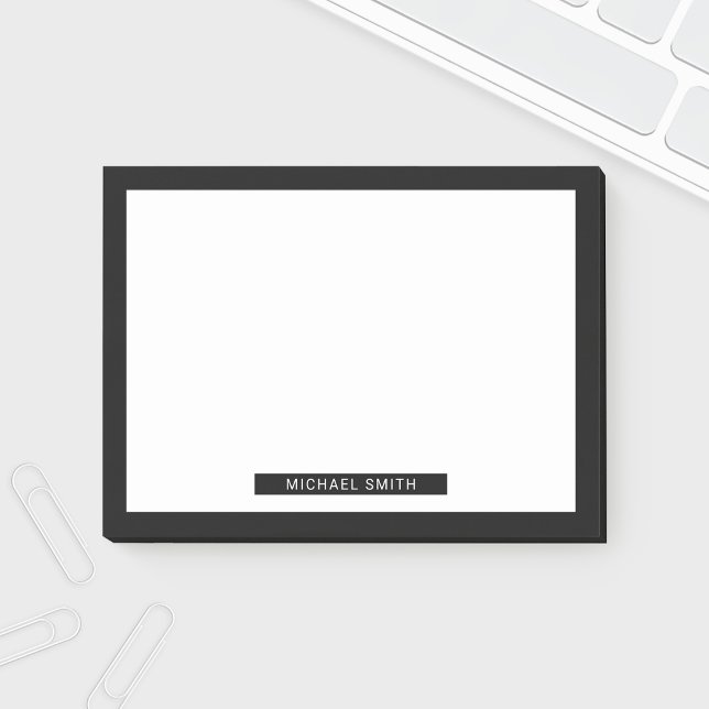 Blank Black and White with Custom Name Post-it Notes (Creator Uploaded)