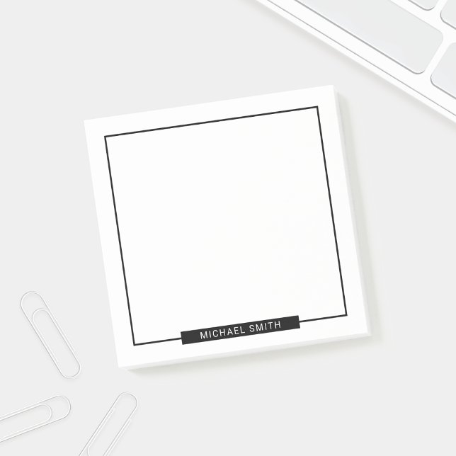 Blank Black and White with Custom Name Post-it Notes (Creator Uploaded)