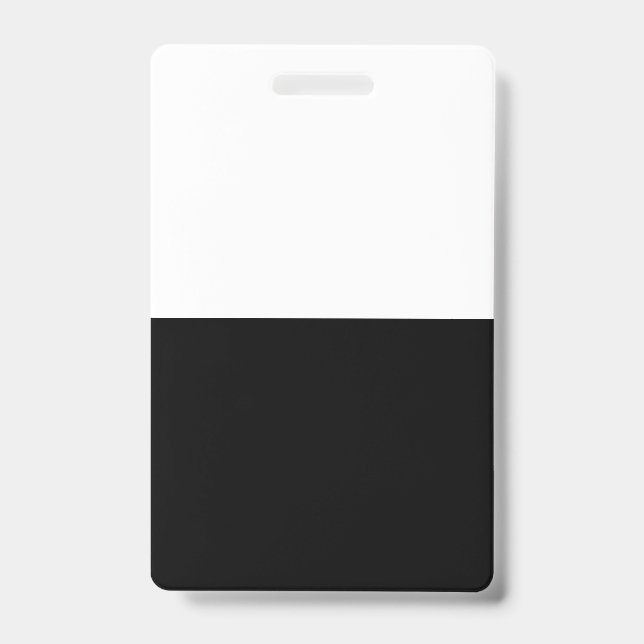 Blank Black White DIY Template Custom text  photo  ID Badge (Front)