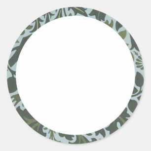 Blank blue and green floral Label
