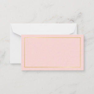 Blank Blush Pink & Gold Wedding Advice and Wishes