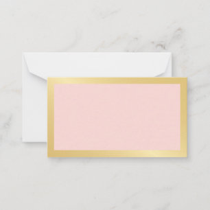 Blank Blush Pink & Gold Wedding Advice and Wishes Card
