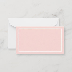 Blank Blush Pink Wedding Advice and Wishes Card