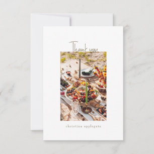 Blank Bridal Shower Gold Text Photo Thank You Card