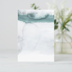 Blank budget Aqua green watercolor wedding  Invitation