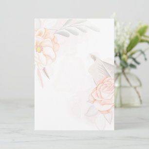 Blank budget Blush pink roses Wedding  Invitation