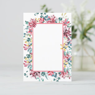 Blank budget Bright floral wedding  Invitation