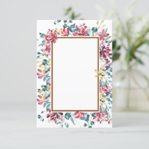 Blank budget Bright floral wedding  Invitation