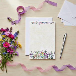 Blank budget Colourful wildflowers wedding  Invitation