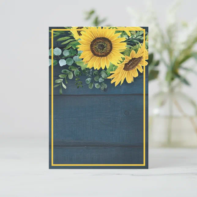 Blank budget Country sunflowers wedding Invitatio Invitation | Zazzle