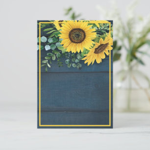 Blank budget Country sunflowers wedding  Invitatio Invitation