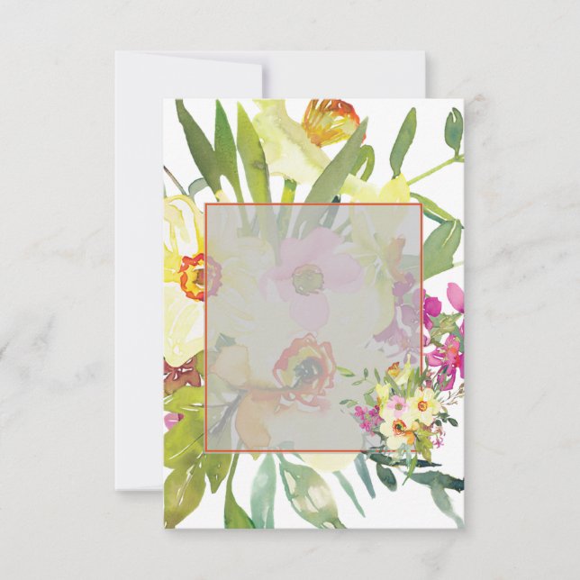 Blank budget daffodils wedding  invitation (Front)