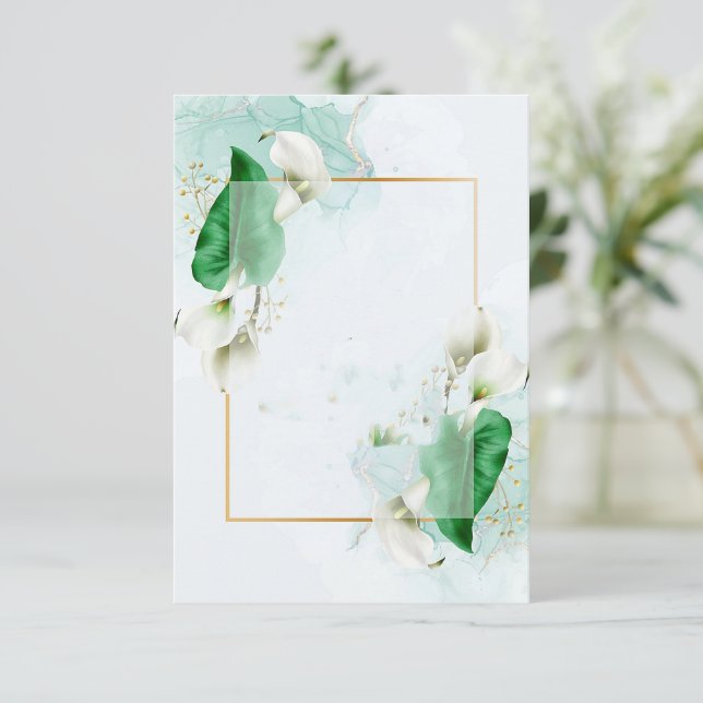 Blank budget Elegant calla lilies wedding  Invitation (Standing Front)