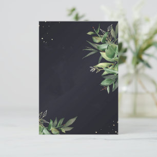 Blank budget Elegant greenery on black wedding  Invitation
