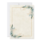 Blank budget Eucalyptus and gold wedding  Invitati