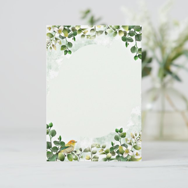 Blank budget Eucalyptus greenery wedding  Invitation (Standing Front)