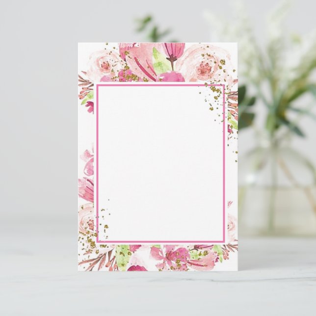 Blank budget Fantastic pink floral wedding  Invita Invitation (Standing Front)