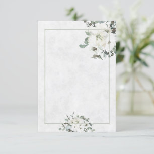 Blank budget Ivory watercolor floral wedding  Invi Invitation