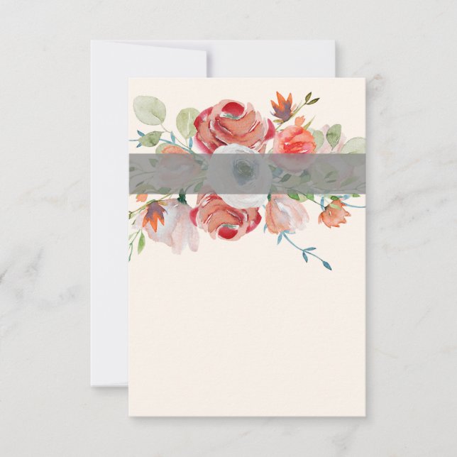 Blank budget Lovely Orange and red floral wedding  Invitation (Front)