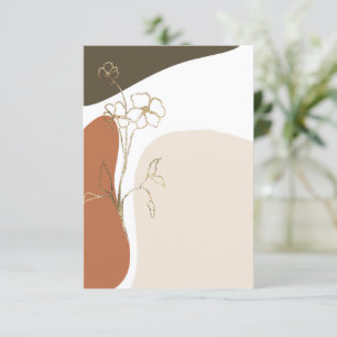 Blank budget Modern floral wedding  Invitation