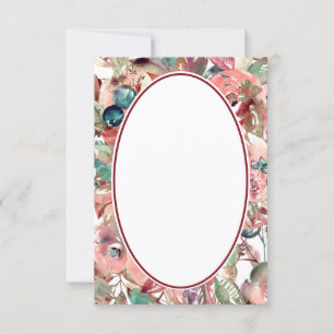 Blank budget Orange watercolor floral  wedding   Invitation