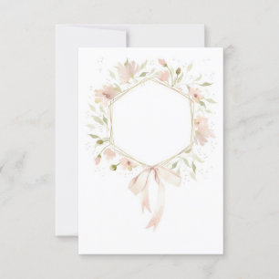 Blank budget Pastel pink floral wedding  Invitation